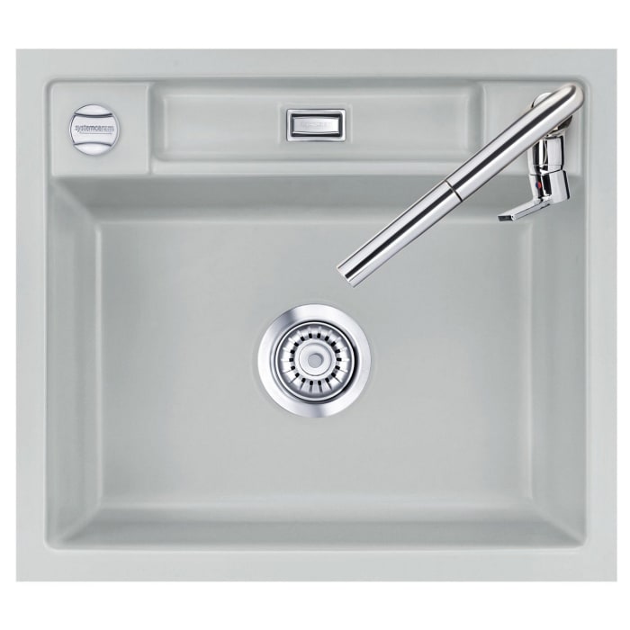 Systemceram Keradomo Bela 57 F Spüle für flächenbündigen Einbau mit Excenterbetätigung, ohne Hahnlochbohrung