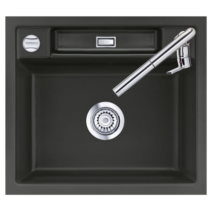 Systemceram Keradomo Bela 57 F Spüle für flächenbündigen Einbau mit Excenterbetätigung, ohne Hahnlochbohrung