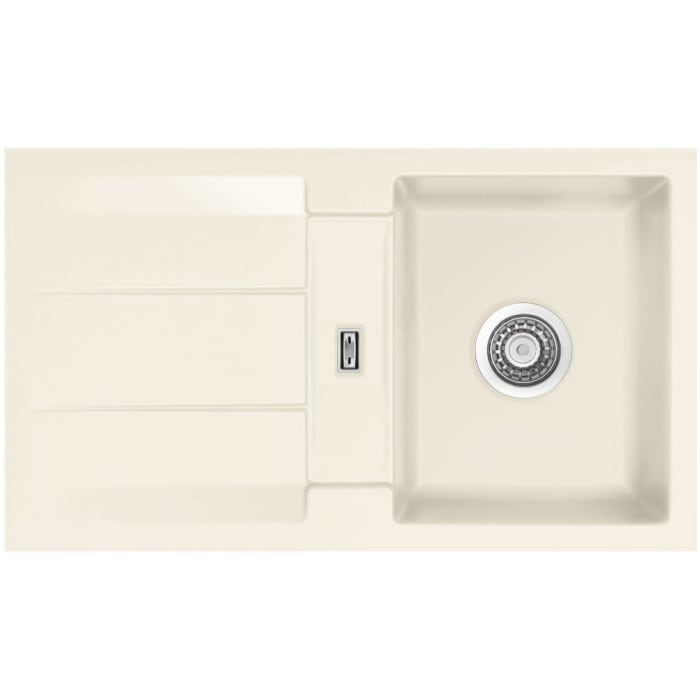 Systemceram Keradomo Genea 87 F Spüle reversibel für flächenbündigen Einbau mit Handbetätigung, ohne Hahnlochbohrung