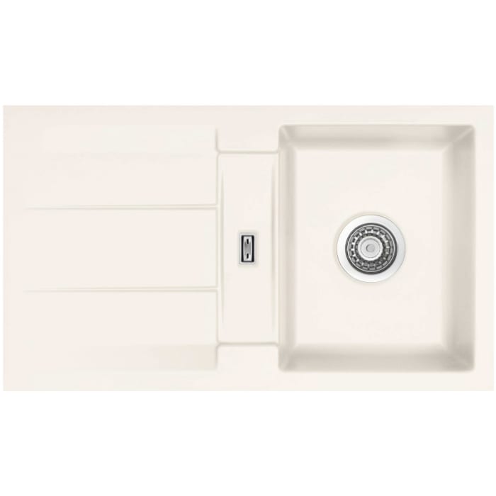 Systemceram Keradomo Genea 87 F Spüle reversibel für flächenbündigen Einbau mit Handbetätigung, ohne Hahnlochbohrung