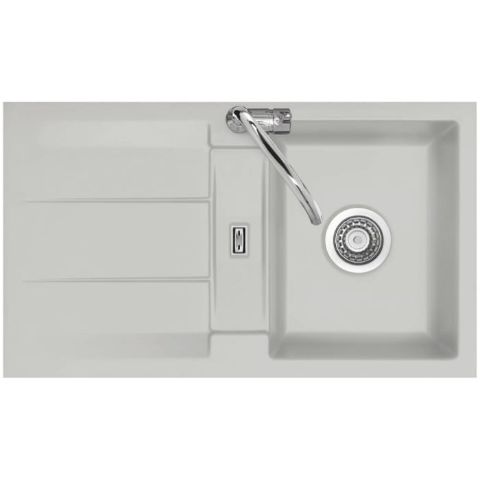 Systemceram Keradomo Genea 87 F Spüle reversibel für flächenbündigen Einbau mit Handbetätigung, ohne Hahnlochbohrung