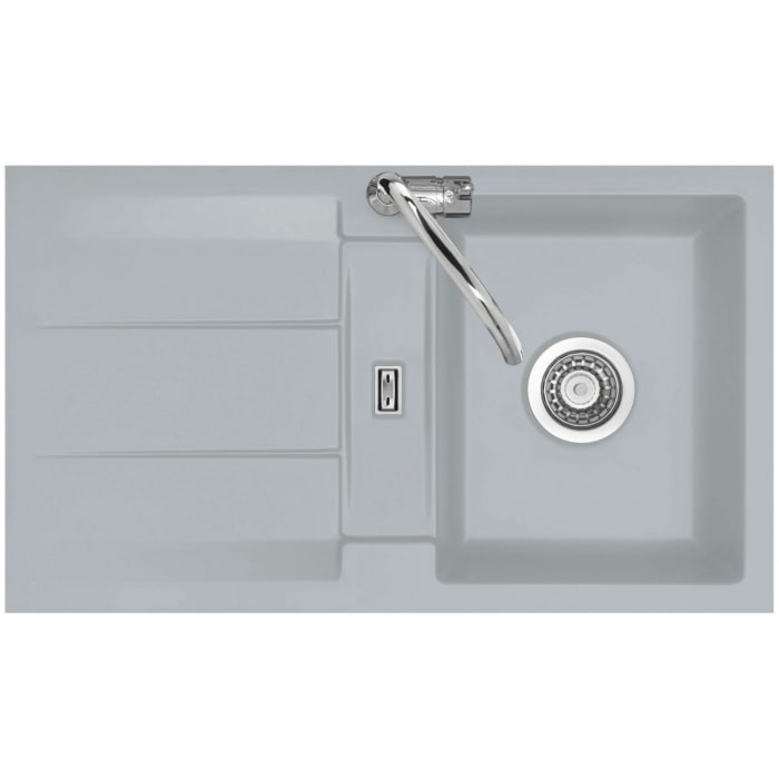 Systemceram Keradomo Genea 87 F Spüle reversibel für flächenbündigen Einbau mit Handbetätigung, ohne Hahnlochbohrung