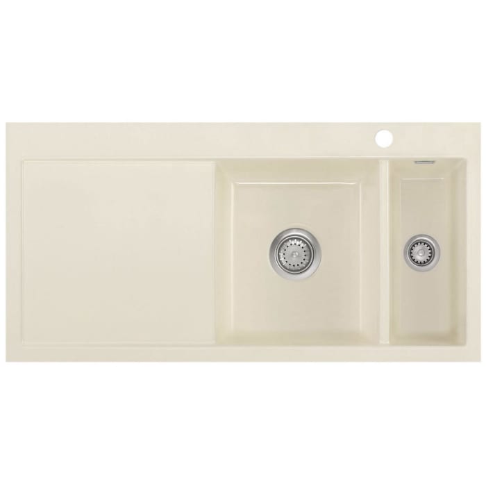 Systemceram Keradomo Mera 100 F Spüle rechts für flächenbündigen Einbau mit Excenterbetätigung, inkl. Armaturbohrung