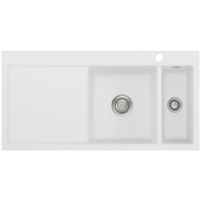 Systemceram Keradomo Mera 100 F Spüle rechts für flächenbündigen Einbau mit Excenterbetätigung, inkl. Armaturbohrung