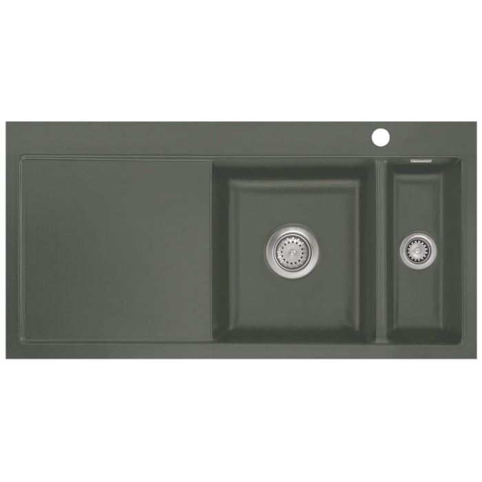 Systemceram Keradomo Mera 100 F Spüle rechts für flächenbündigen Einbau mit Excenterbetätigung, inkl. Armaturbohrung