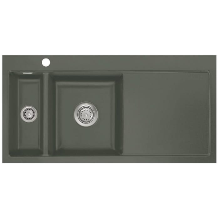 Systemceram Keradomo Mera 100 F Spüle links für flächenbündigen Einbau mit Excenterbetätigung, inkl. Armaturbohrung