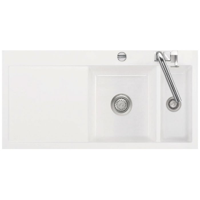 Systemceram Keradomo Mera 100 F Spüle rechts für flächenbündigen Einbau mit Excenterbetätigung, inkl. Armaturbohrung