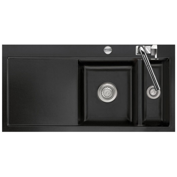 Systemceram Keradomo Mera 100 F Spüle rechts für flächenbündigen Einbau mit Excenterbetätigung, inkl. Armaturbohrung