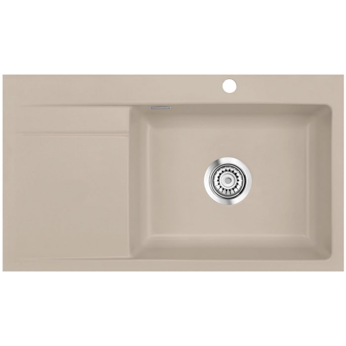 Systemceram Keradomo Stema 86 SL/ F Spüle rechts für flächenbündigen Einbau mit Handbetätigung, inkl. Armaturbohrung