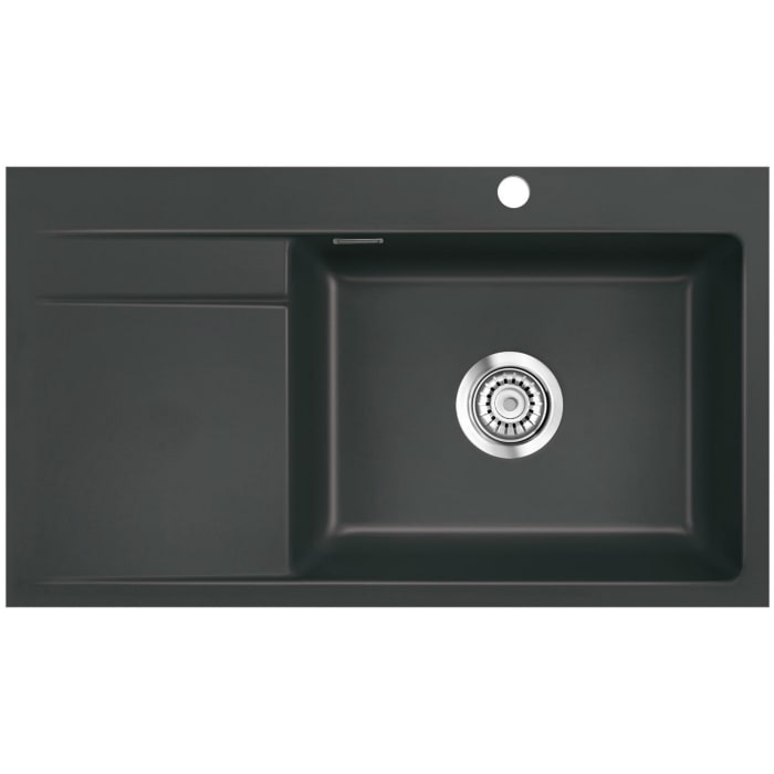 Systemceram Keradomo Stema 86 SL/ F Spüle rechts für flächenbündigen Einbau mit Handbetätigung, inkl. Armaturbohrung