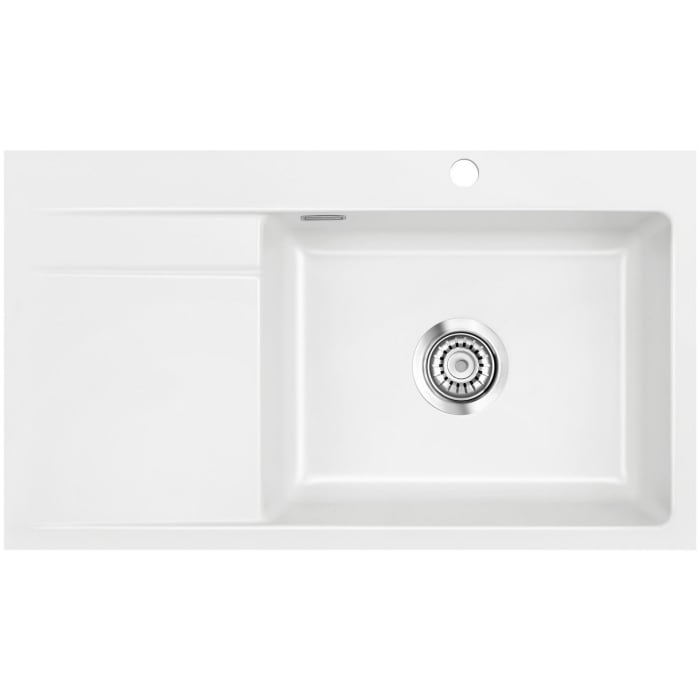 Systemceram Keradomo Stema 86 SL/ F Spüle rechts für flächenbündigen Einbau mit Excenterbetätigung, inkl. Armaturbohrung