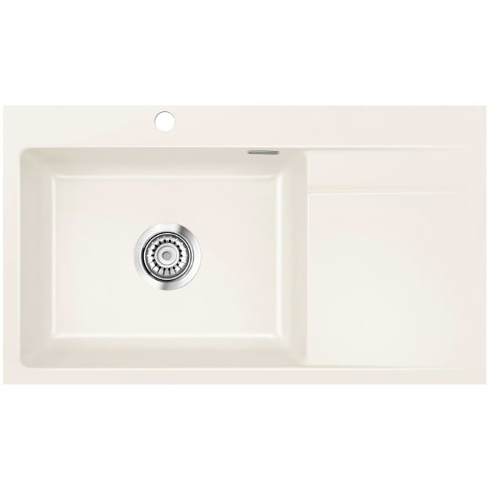 Systemceram Keradomo Stema 86 SL/ F Spüle links für flächenbündigen Einbau mit Handbetätigung, inkl. Armaturbohrung