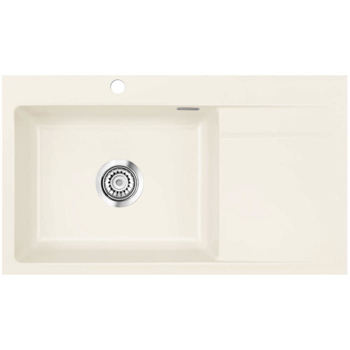 Systemceram Keradomo Stema 86 SL/ F Spüle links für flächenbündigen Einbau mit Handbetätigung, inkl. Armaturbohrung