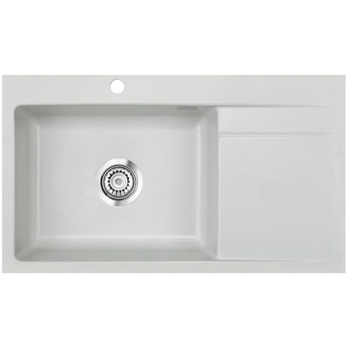 Systemceram Keradomo Stema 86 SL/ F Spüle links für flächenbündigen Einbau mit Handbetätigung, inkl. Armaturbohrung