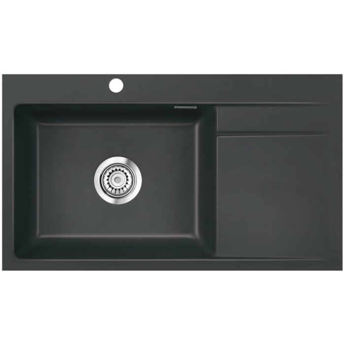 Systemceram Keradomo Stema 86 SL/ F Spüle links für flächenbündigen Einbau mit Handbetätigung, inkl. Armaturbohrung