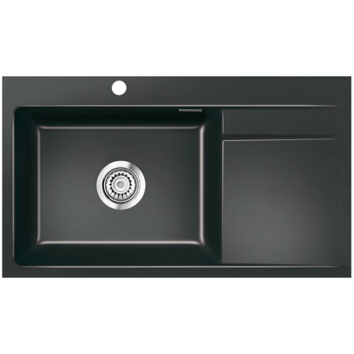 Systemceram Keradomo Stema 86 SL/ F Spüle links für flächenbündigen Einbau mit Excenterbetätigung, inkl. Armaturbohrung