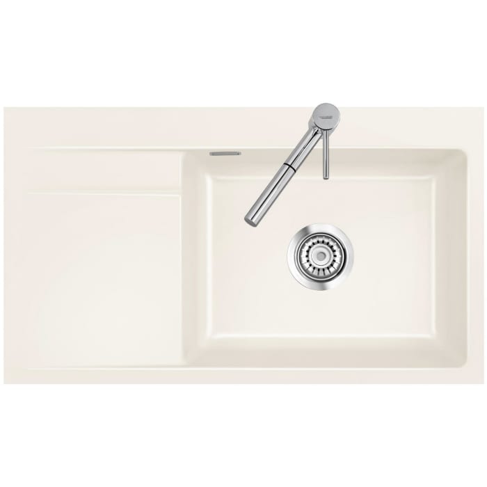 Systemceram Keradomo Stema 86 SL/ F Spüle rechts für flächenbündigen Einbau mit Handbetätigung, inkl. Armaturbohrung