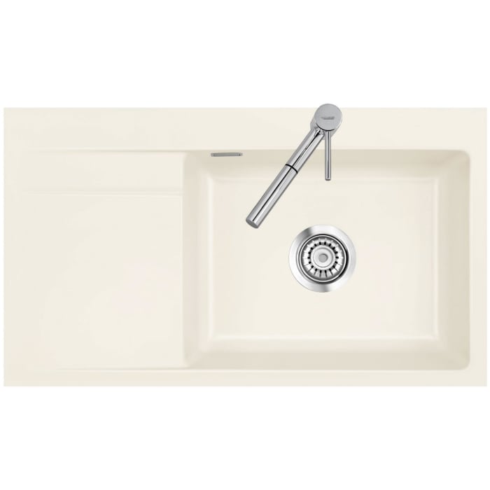 Systemceram Keradomo Stema 86 SL/ F Spüle rechts für flächenbündigen Einbau mit Handbetätigung, inkl. Armaturbohrung