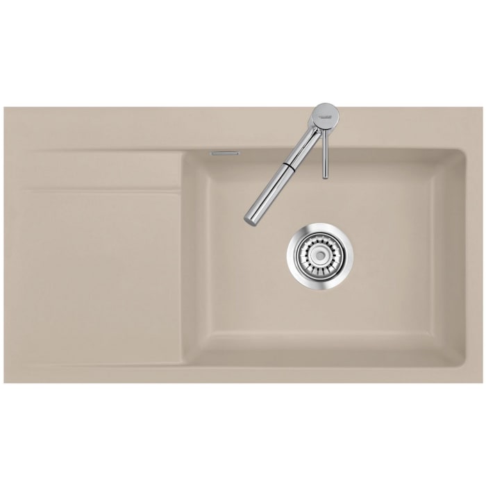 Systemceram Keradomo Stema 86 SL/ F Spüle rechts für flächenbündigen Einbau mit Handbetätigung, inkl. Armaturbohrung