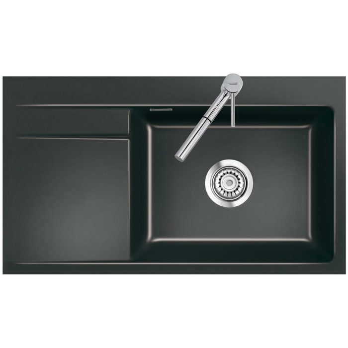 Systemceram Keradomo Stema 86 SL/ F Spüle rechts für flächenbündigen Einbau mit Handbetätigung, inkl. Armaturbohrung