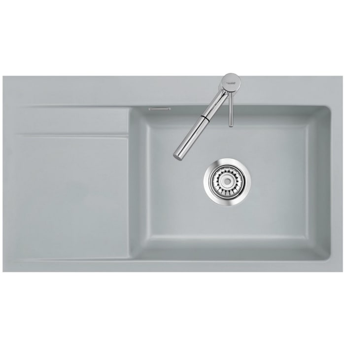 Systemceram Keradomo Stema 86 SL/ F Spüle rechts für flächenbündigen Einbau mit Handbetätigung, inkl. Armaturbohrung