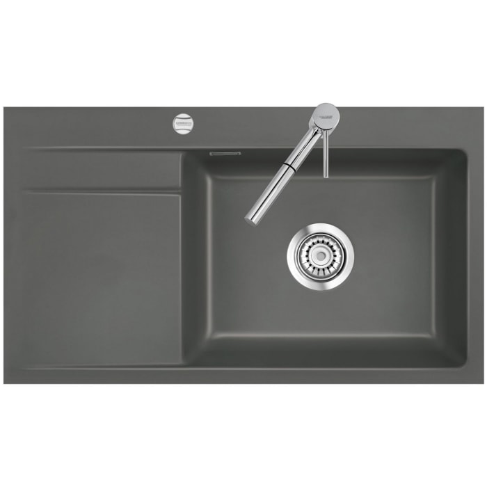 Systemceram Keradomo Stema 86 SL/ F Spüle rechts für flächenbündigen Einbau mit Excenterbetätigung, inkl. Armaturbohrung