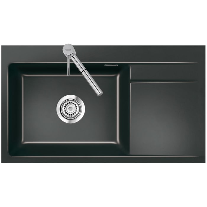 Systemceram Keradomo Stema 86 SL/ F Spüle links für flächenbündigen Einbau mit Handbetätigung, inkl. Armaturbohrung