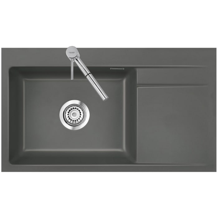 Systemceram Keradomo Stema 86 SL/ F Spüle links für flächenbündigen Einbau mit Handbetätigung, inkl. Armaturbohrung