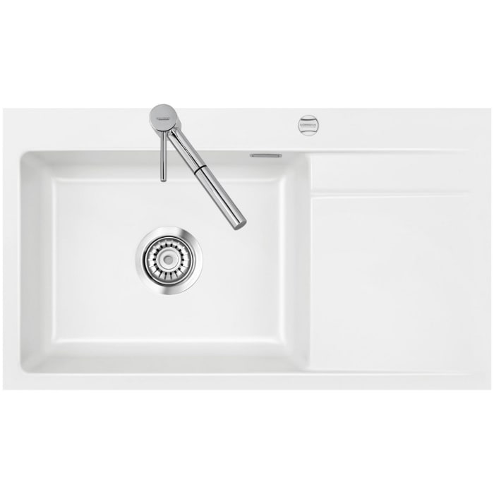 Systemceram Keradomo Stema 86 SL/ F Spüle links für flächenbündigen Einbau mit Excenterbetätigung, inkl. Armaturbohrung