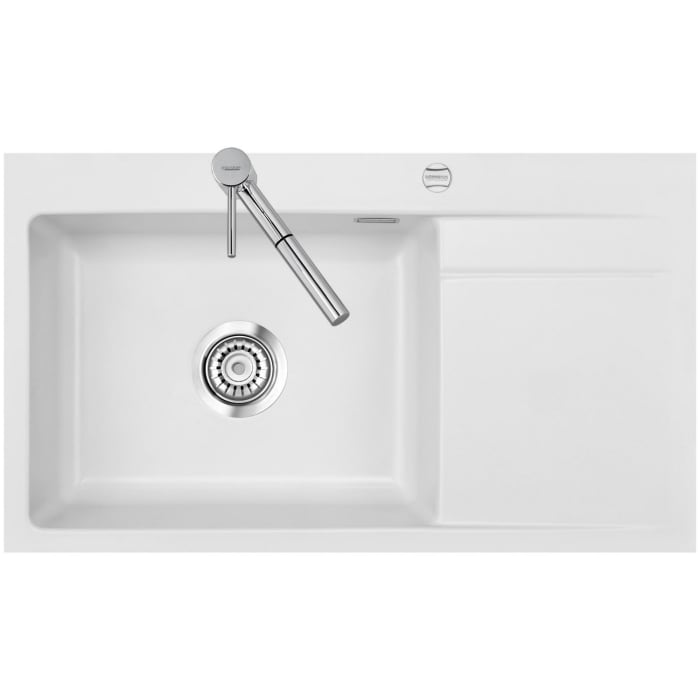 Systemceram Keradomo Stema 86 SL/ F Spüle links für flächenbündigen Einbau mit Excenterbetätigung, inkl. Armaturbohrung