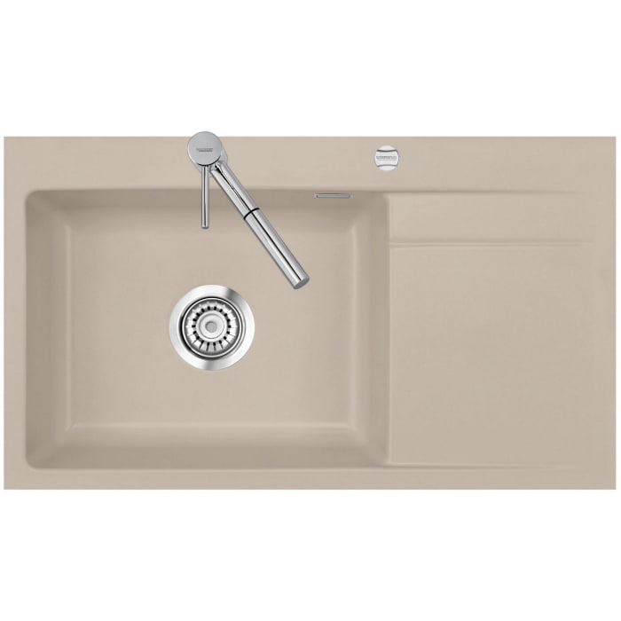 Systemceram Keradomo Stema 86 SL/ F Spüle links für flächenbündigen Einbau mit Excenterbetätigung, inkl. Armaturbohrung