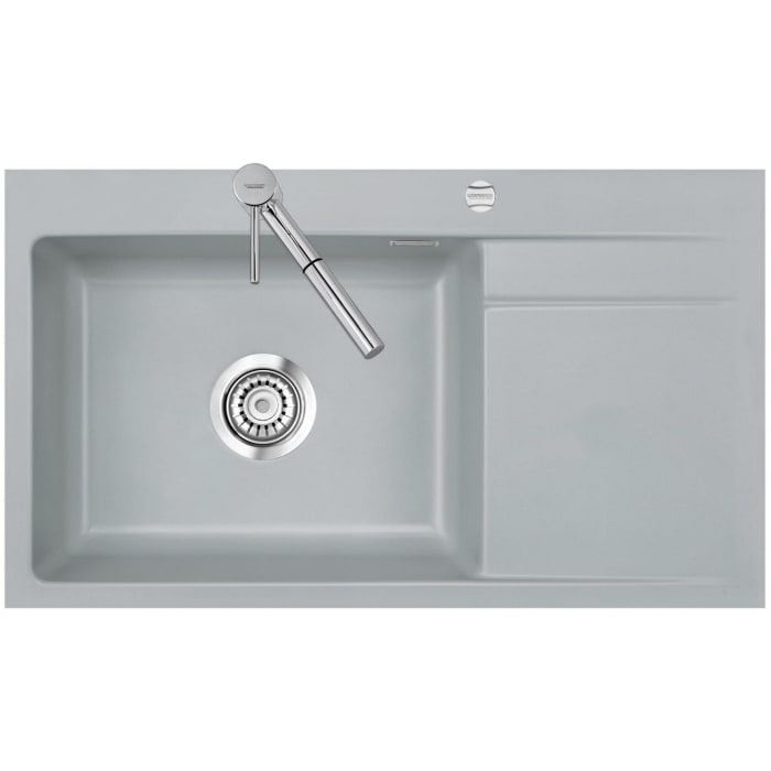 Systemceram Keradomo Stema 86 SL/ F Spüle links für flächenbündigen Einbau mit Excenterbetätigung, inkl. Armaturbohrung