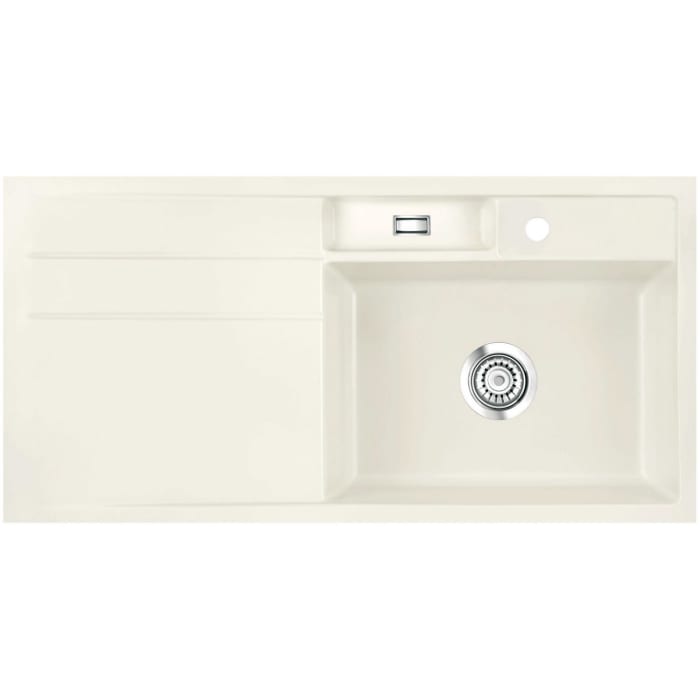 Systemceram Keradomo Bela 100 F Spüle rechts für flächenbündigen Einbau mit Handbetätigung, inkl. Armaturbohrung