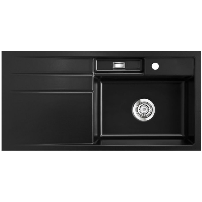 Systemceram Keradomo Bela 100 F Spüle rechts für flächenbündigen Einbau mit Handbetätigung, inkl. Armaturbohrung