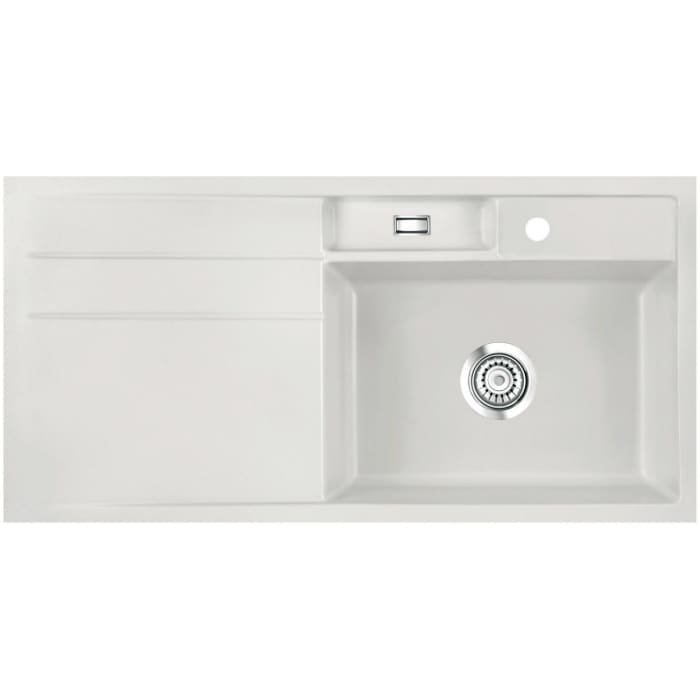 Systemceram Keradomo Bela 100 F Spüle rechts für flächenbündigen Einbau mit Handbetätigung, inkl. Armaturbohrung