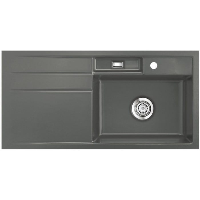 Systemceram Keradomo Bela 100 F Spüle rechts für flächenbündigen Einbau mit Handbetätigung, inkl. Armaturbohrung