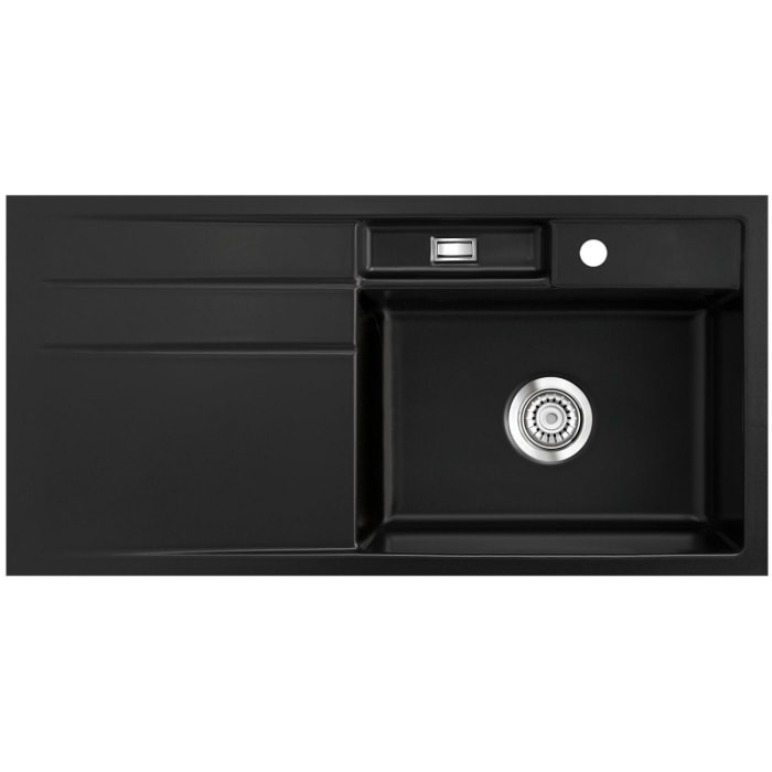 Systemceram Keradomo Bela 100 F Spüle rechts für flächenbündigen Einbau mit Handbetätigung, inkl. Armaturbohrung