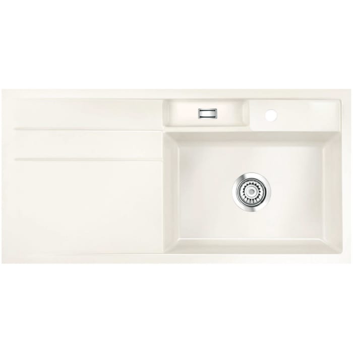 Systemceram Keradomo Bela 100 F Spüle rechts für flächenbündigen Einbau mit Excenterbetätigung, inkl. Armaturbohrung