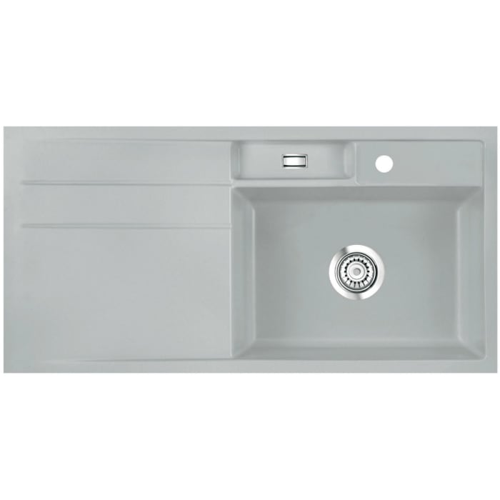 Systemceram Keradomo Bela 100 F Spüle rechts für flächenbündigen Einbau mit Excenterbetätigung, inkl. Armaturbohrung