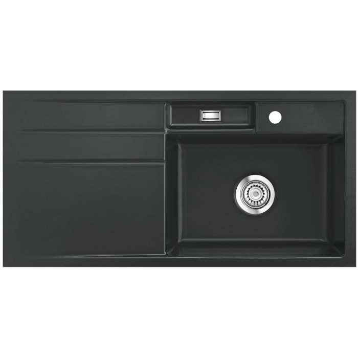 Systemceram Keradomo Bela 100 F Spüle rechts für flächenbündigen Einbau mit Excenterbetätigung, inkl. Armaturbohrung