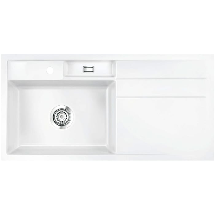 Systemceram Keradomo Bela 100 F Spüle links für flächenbündigen Einbau mit Handbetätigung, inkl. Armaturbohrung