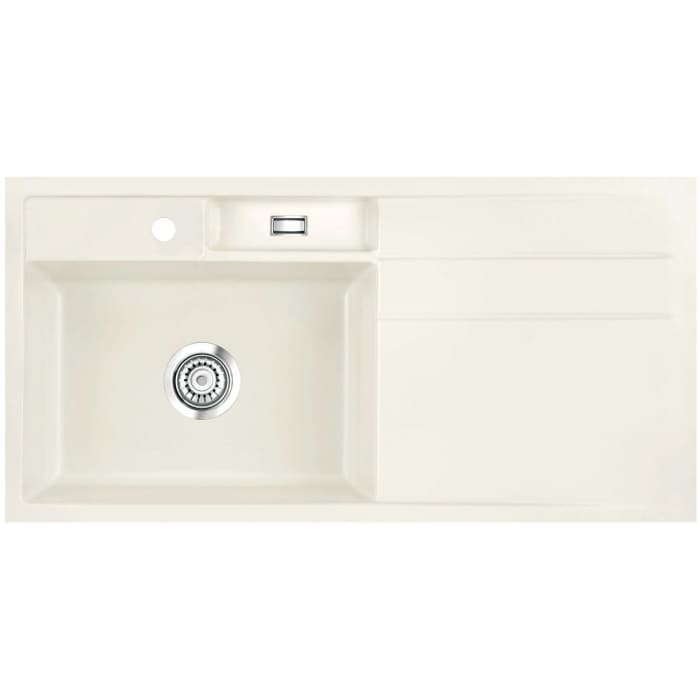 Systemceram Keradomo Bela 100 F Spüle links für flächenbündigen Einbau mit Handbetätigung, inkl. Armaturbohrung