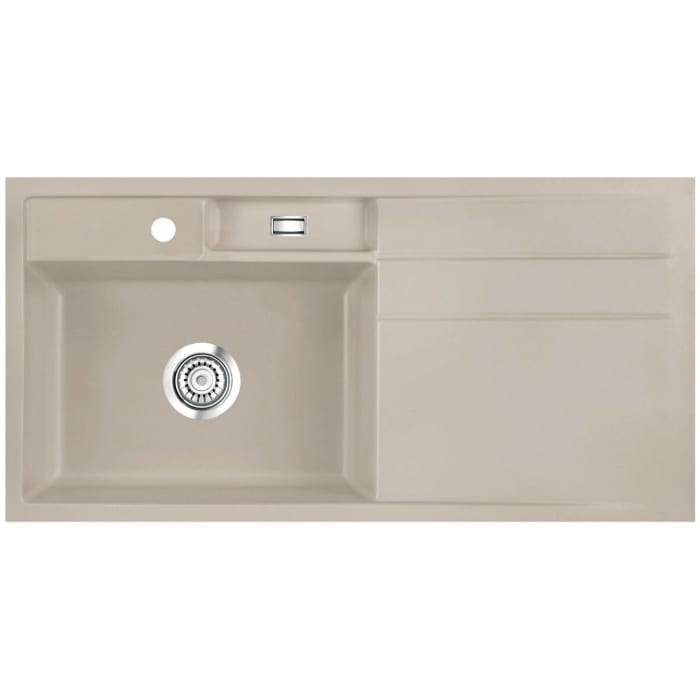 Systemceram Keradomo Bela 100 F Spüle links für flächenbündigen Einbau mit Handbetätigung, inkl. Armaturbohrung