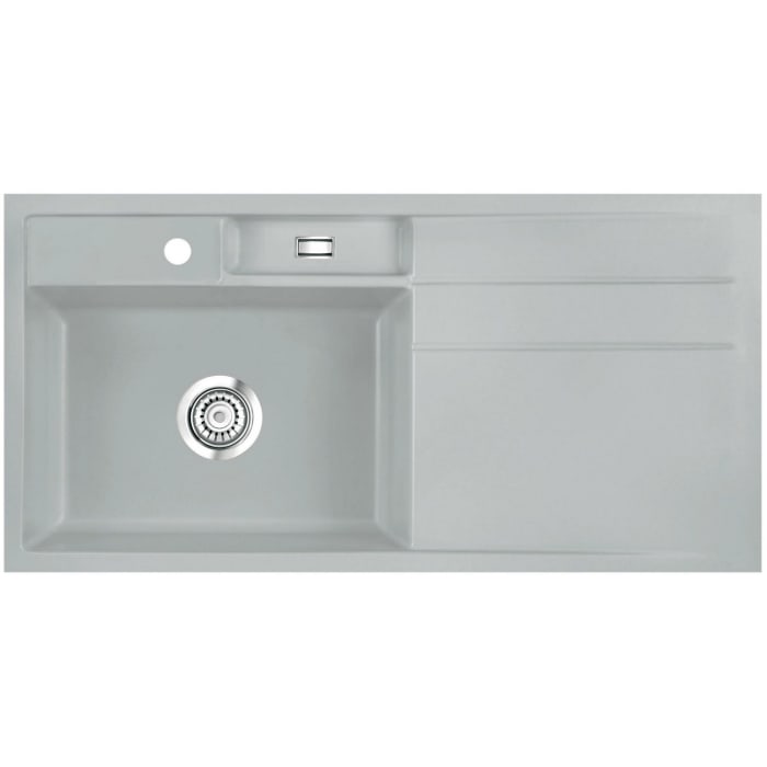 Systemceram Keradomo Bela 100 F Spüle links für flächenbündigen Einbau mit Excenterbetätigung, inkl. Armaturbohrung