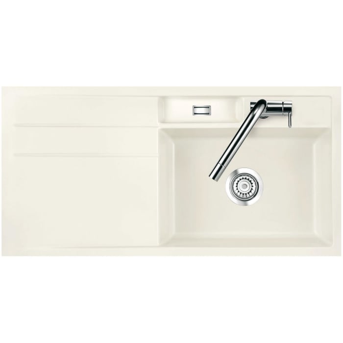 Systemceram Keradomo Bela 100 F Spüle rechts für flächenbündigen Einbau mit Handbetätigung, inkl. Armaturbohrung