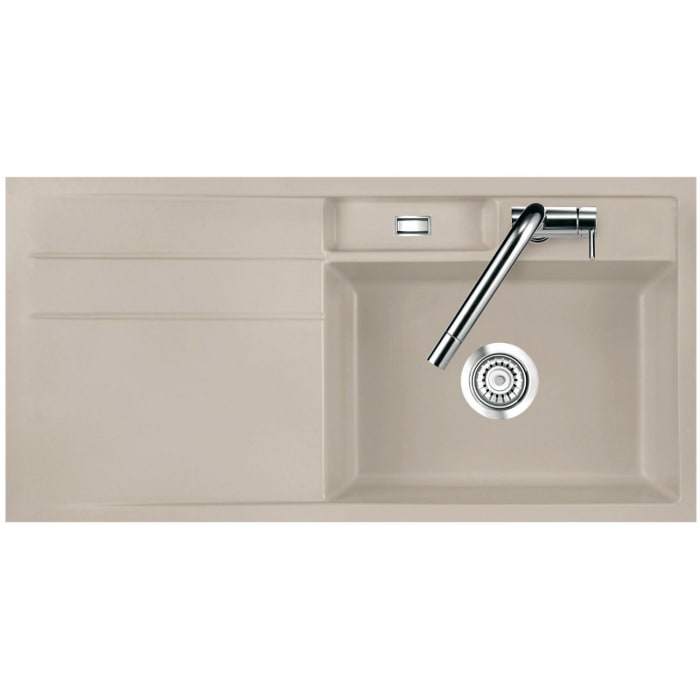 Systemceram Keradomo Bela 100 F Spüle rechts für flächenbündigen Einbau mit Handbetätigung, inkl. Armaturbohrung