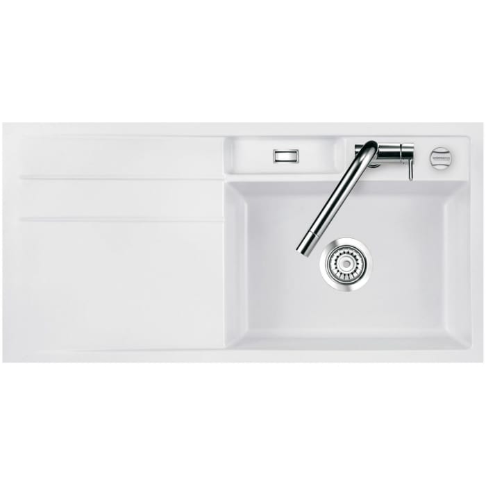 Systemceram Keradomo Bela 100 F Spüle rechts für flächenbündigen Einbau mit Excenterbetätigung, inkl. Armaturbohrung