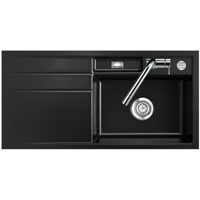 Systemceram Keradomo Bela 100 F Spüle rechts für flächenbündigen Einbau mit Excenterbetätigung, inkl. Armaturbohrung