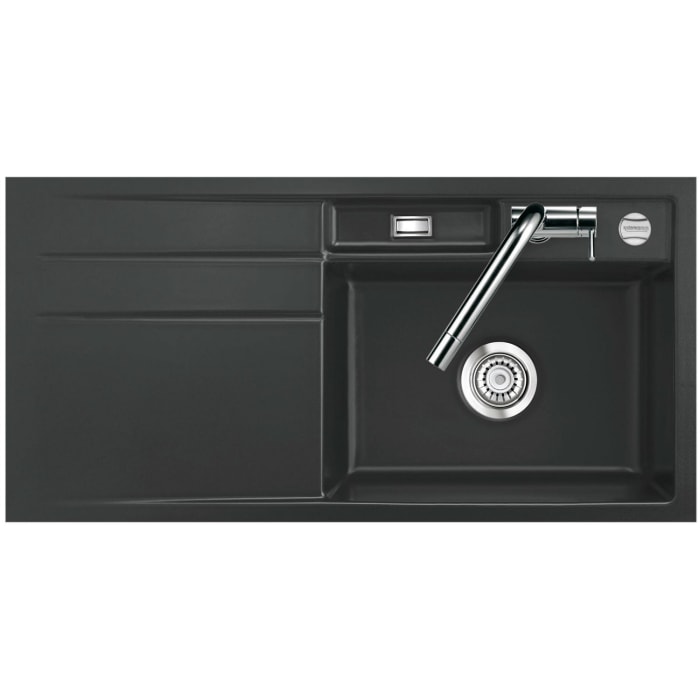 Systemceram Keradomo Bela 100 F Spüle rechts für flächenbündigen Einbau mit Excenterbetätigung, inkl. Armaturbohrung