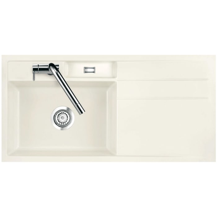 Systemceram Keradomo Bela 100 F Spüle links für flächenbündigen Einbau mit Handbetätigung, inkl. Armaturbohrung